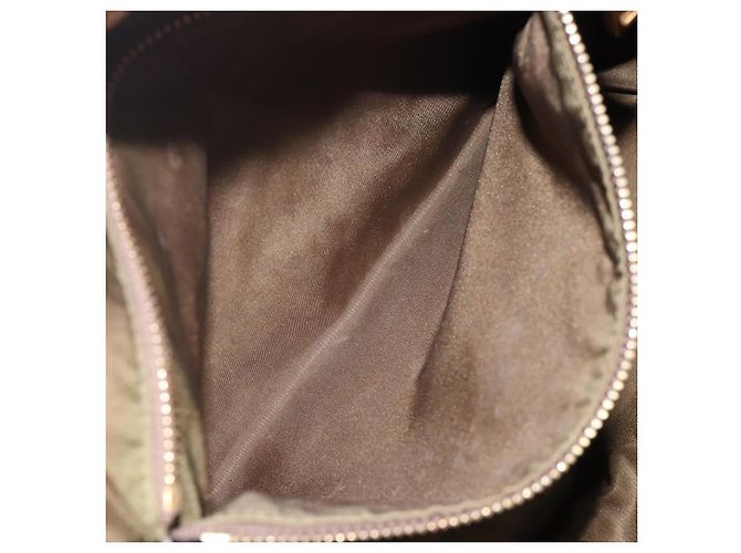 Borsa Tote PRADA in nylon khaki oro Auth 133051 D'oro Cachi - vista 20
