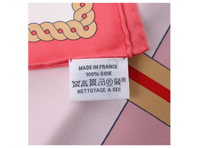 Foulard Hermès Carré 90 "LA BERLINE BAYADERE" 100% Seta in Rosa - vista 12