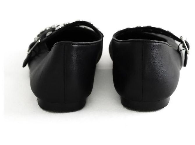 Sandro Bailarinas de cuero negro - vista 2