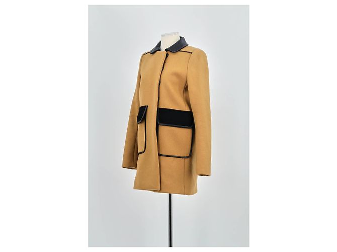 Maje Yellow wool coat - view 4