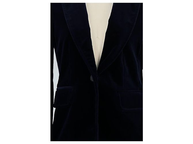 Claudie Pierlot Blazer de algodón azul marino - vista 3
