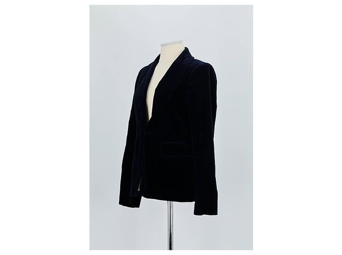 Claudie Pierlot Blazer de algodón azul marino - vista 4