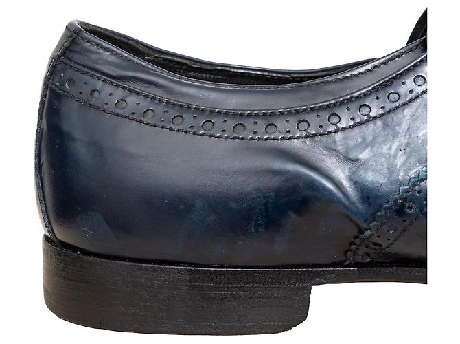 Scarpe in pelle blu brogue Prada - vista 8