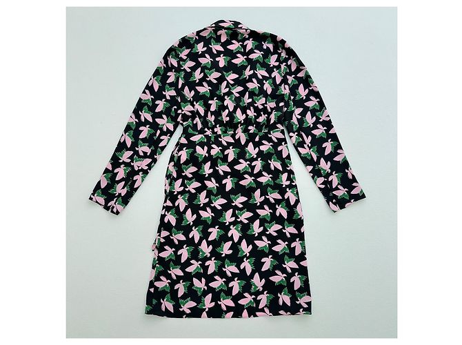 Diane von Furstenberg Wickelkleid mit Blumenmuster Schwarz Mehrfarben - Ansicht 2