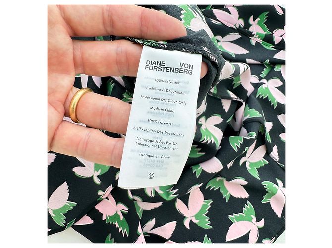 Diane von Furstenberg Wickelkleid mit Blumenmuster Schwarz Mehrfarben - Ansicht 8
