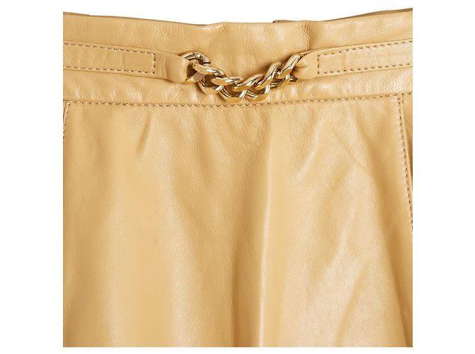 Falda de Cuero Bourgoisie Beige Alexa Chung FR36 UK8 US6 - vista 2