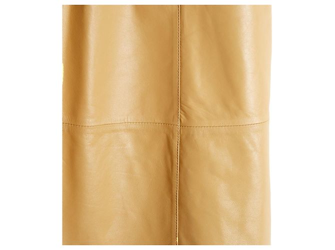 Falda de Cuero Bourgoisie Beige Alexa Chung FR36 UK8 US6 - vista 3
