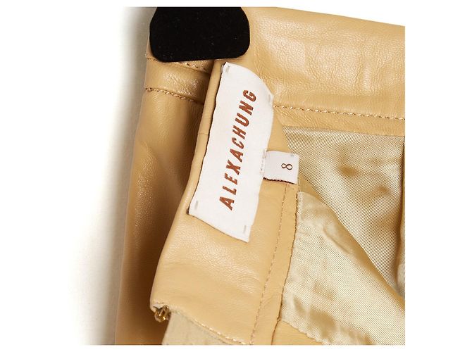 Falda de Cuero Bourgoisie Beige Alexa Chung FR36 UK8 US6 - vista 4
