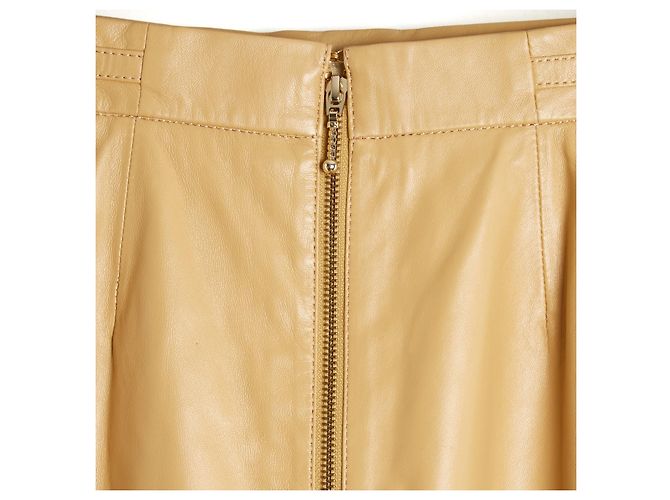 Falda de Cuero Bourgoisie Beige Alexa Chung FR36 UK8 US6 - vista 5