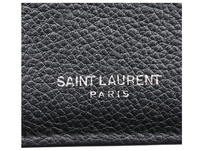 Portafoglio in pelle nera Saint Laurent Nero - vista 8