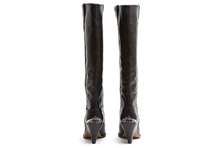 Botas Isabel Marant Lamsy Negro EU37 Botas de Cuero Estilo Cowboy UK4 US6.5 - vista 4
