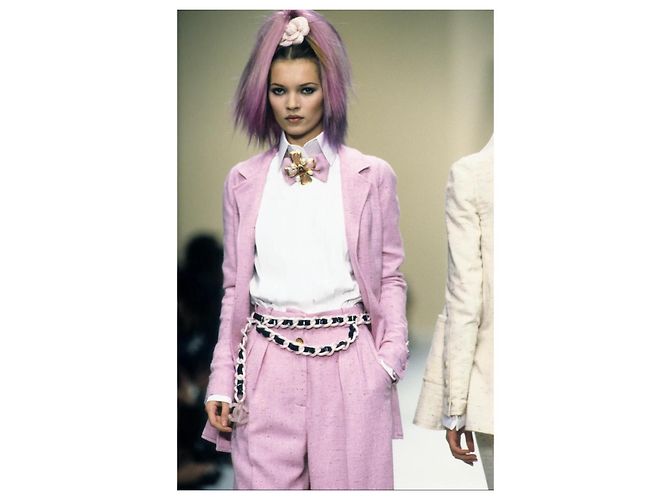 Chanel Gürtel aus Lackleder und Acryl Schwarz Rosa Pink - Ansicht 12