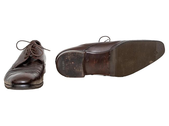 Prada Brogue-Lederschuhe Braun - Ansicht 11