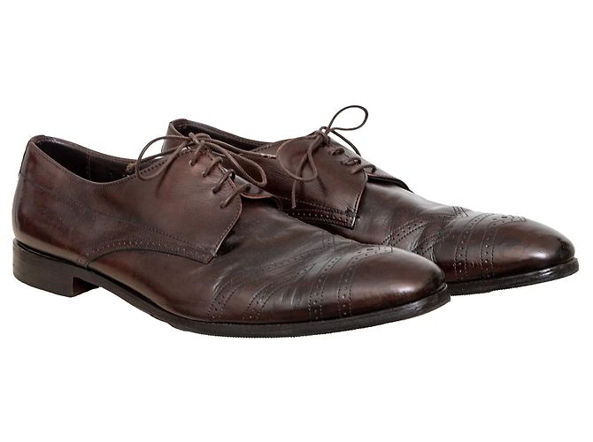 Prada Brogue-Lederschuhe Braun - Ansicht 4