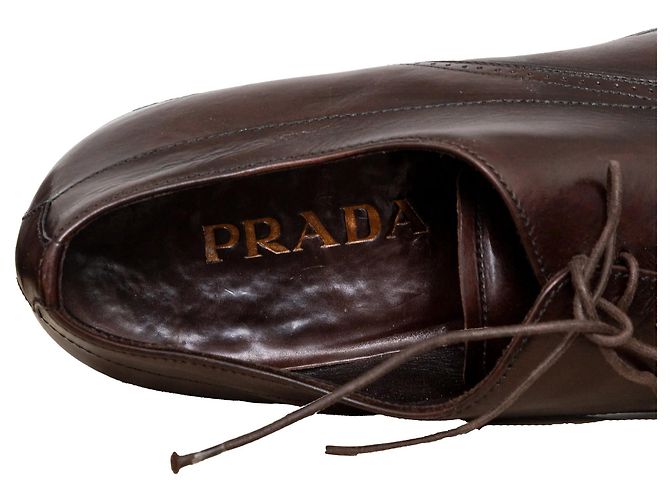 Prada Brogue-Lederschuhe Braun - Ansicht 7