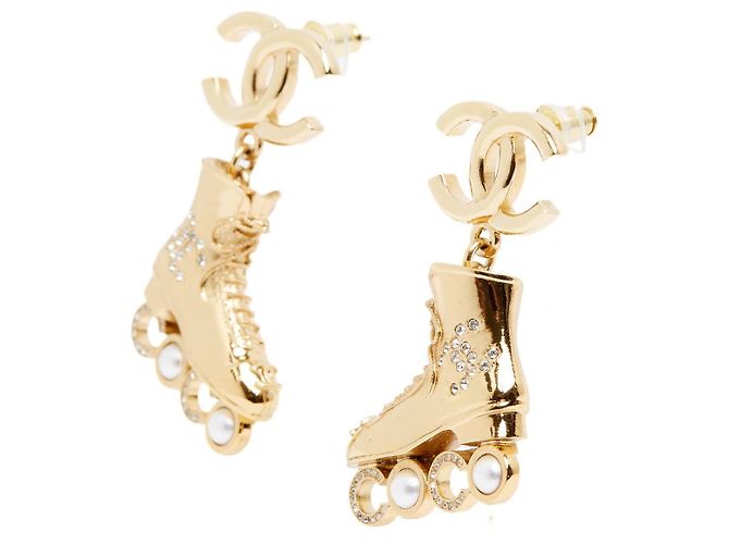 Chanel 2024 Boucles Clous LA Cruise Coco Rollerskates CC Earrings Studs in box Golden - view 2