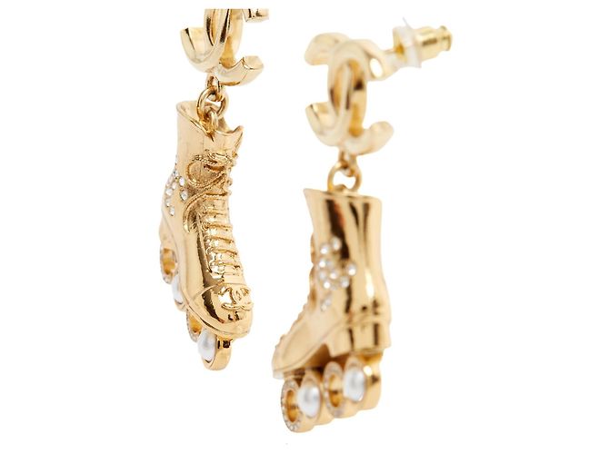 Chanel 2024 Boucles Clous LA Cruise Coco Rollerskates CC Earrings Studs in box Golden - view 3