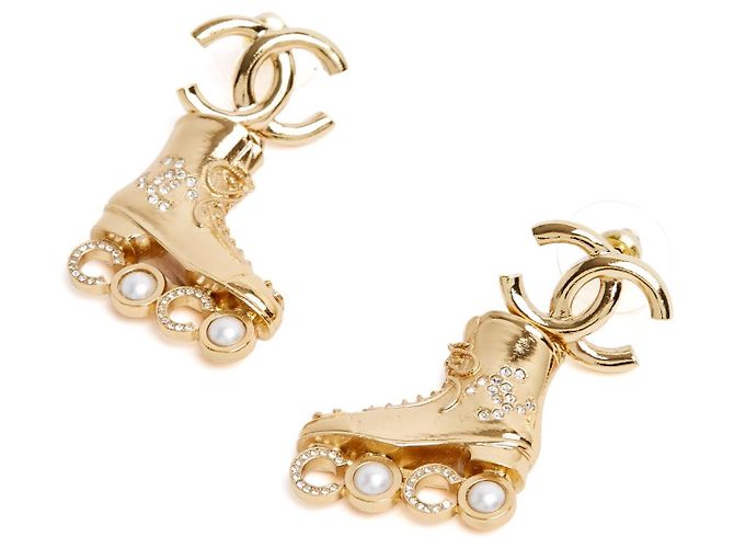 Chanel 2024 Boucles Clous LA Cruise Coco Rollerskates CC Earrings Studs in box Golden - view 4