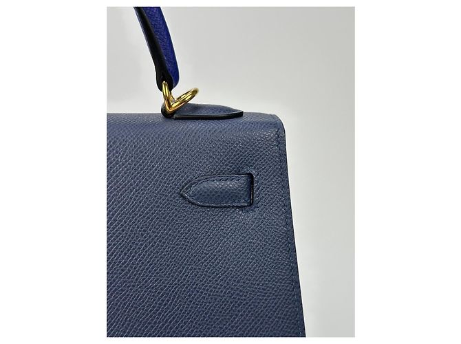 Hermès Kelly 25 Hermes Anthrazitgrau Marineblau Gold hardware - Ansicht 18