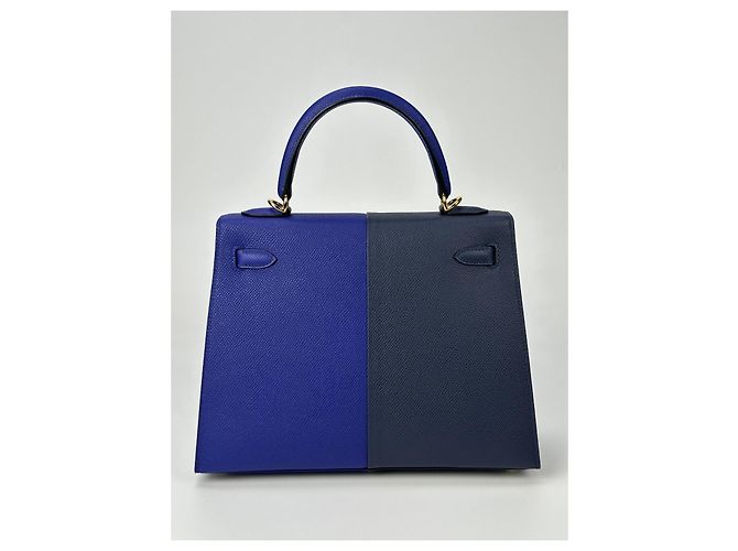 Hermès Kelly 25 Hermes Anthrazitgrau Marineblau Gold hardware - Ansicht 3