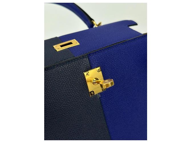 Hermès Kelly 25 Hermes Anthrazitgrau Marineblau Gold hardware - Ansicht 4