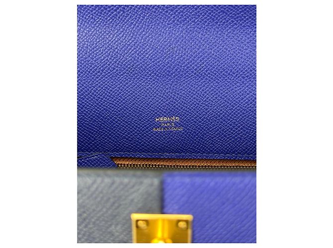 Hermès Kelly 25 Hermes Anthrazitgrau Marineblau Gold hardware - Ansicht 5