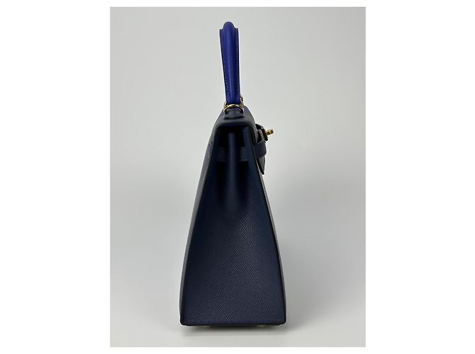 Hermès Kelly 25 Hermes Anthrazitgrau Marineblau Gold hardware - Ansicht 8