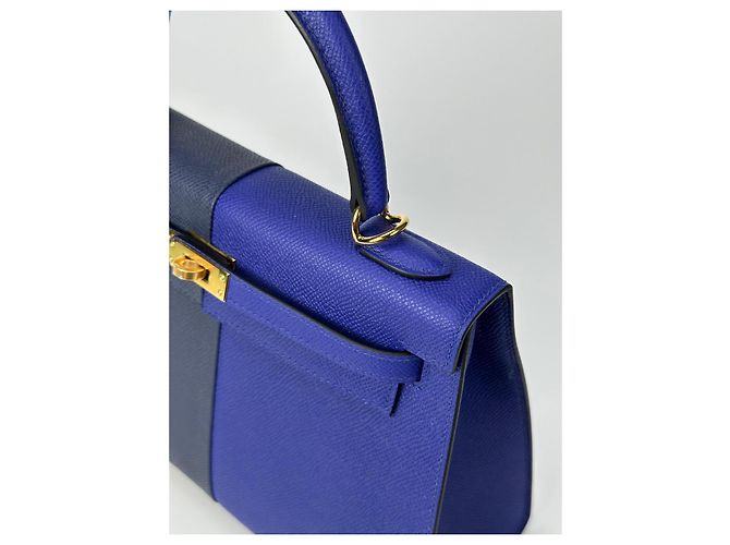 Hermès Kelly 25 Hermes Anthrazitgrau Marineblau Gold hardware - Ansicht 9
