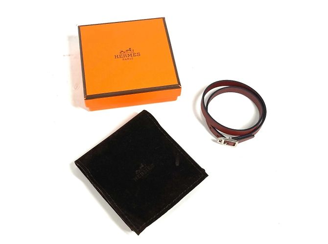 Bracelet Double Tour Paddock Hermès Marron - vue 11