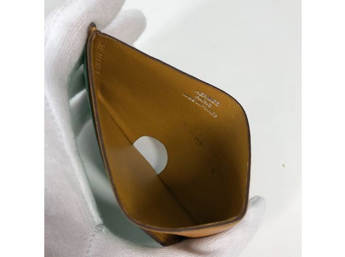Bicolor Ziegenleder Reisepasshülle von Hermès Braun Mehrfarben Grün - Ansicht 7