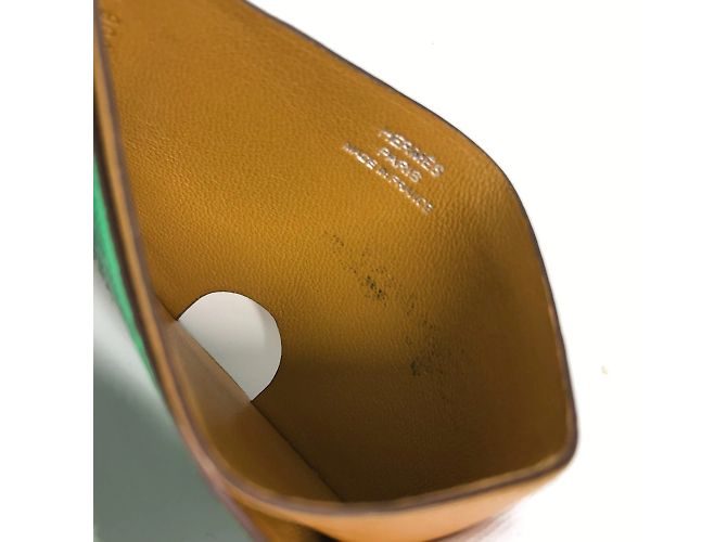 Bicolor Ziegenleder Reisepasshülle von Hermès Braun Mehrfarben Grün - Ansicht 8