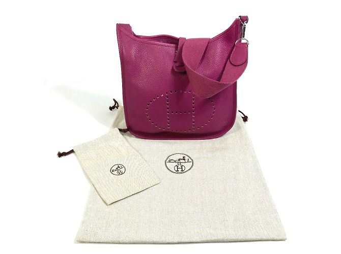 Borsa a Spalla Hermès Evelyne 3 PM Trois Porpora - vista 16