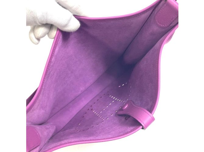 Borsa a Spalla Hermès Evelyn II GM Porpora Fuschia - vista 11