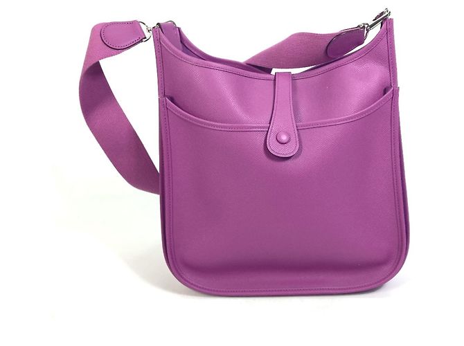 Borsa a Spalla Hermès Evelyn II GM Porpora Fuschia - vista 3