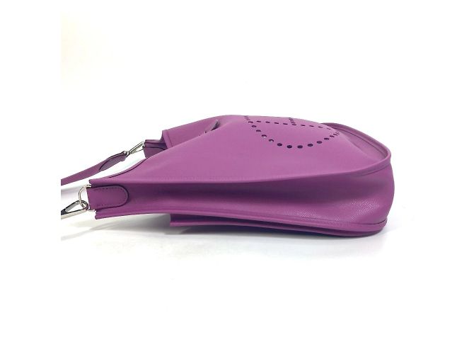 Borsa a Spalla Hermès Evelyn II GM Porpora Fuschia - vista 4