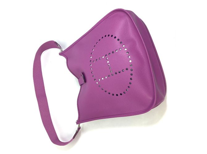 Borsa a Spalla Hermès Evelyn II GM Porpora Fuschia - vista 6