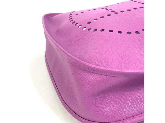 Borsa a Spalla Hermès Evelyn II GM Porpora Fuschia - vista 7