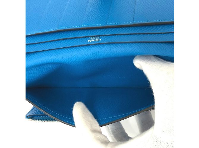 Cartera Bifold Soufflet Bearn de Hermès Azul - vista 13