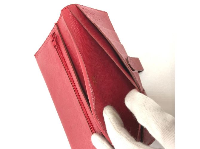 Hermès Bearn Soufflet Bifold Langbörse Rot - Ansicht 12