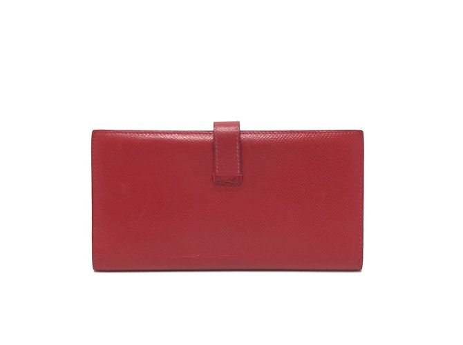 Hermès Bearn Soufflet Bifold Langbörse Rot - Ansicht 2