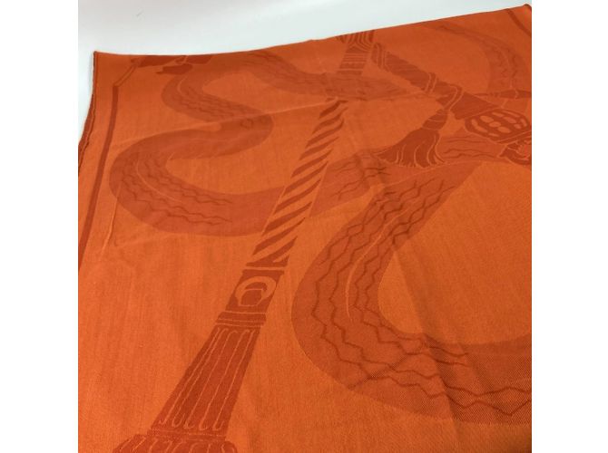 Sciarpa in lana con stampa Cavallo di Hermès Arancione - vista 9