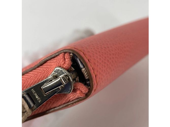 Cartera con cremallera redonda Azap Long Silk'in de Hermès Rosa - vista 10