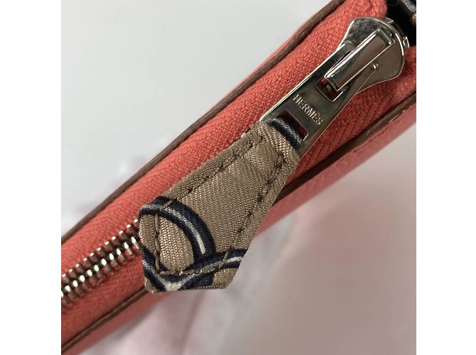 Cartera con cremallera redonda Azap Long Silk'in de Hermès Rosa - vista 11