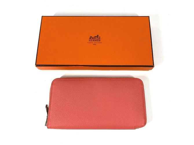 Cartera con cremallera redonda Azap Long Silk'in de Hermès Rosa - vista 16