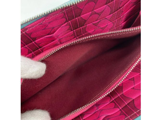 Portafoglio lungo con zip rotonda in seta Azap di Hermès Rosa Blu - vista 13