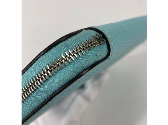Portafoglio lungo con zip rotonda in seta Azap di Hermès Rosa Blu - vista 8