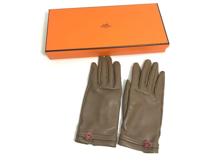 Guanti Hermès Heart Dream Love Marrone Taupe - vista 2