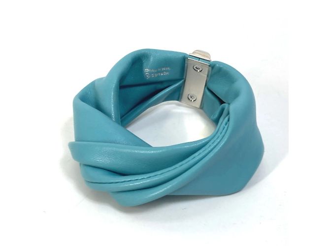 Hermès Pulsera HERMES Medor Torsade Petit H Plata Azul claro - vista 2