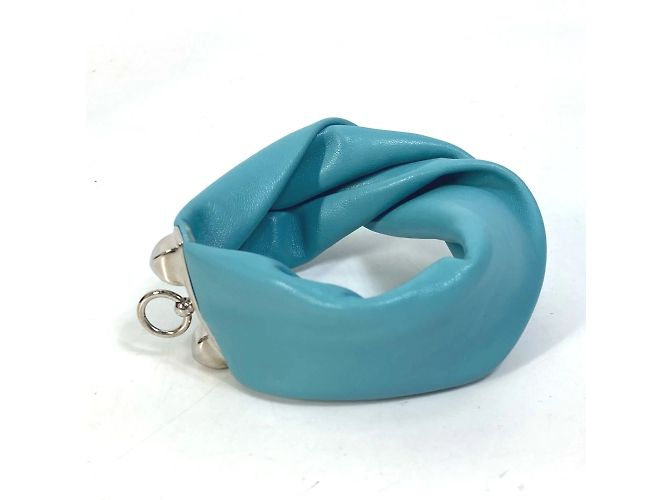 Hermès Pulsera HERMES Medor Torsade Petit H Plata Azul claro - vista 5