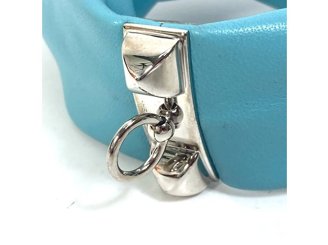 Hermès Pulsera HERMES Medor Torsade Petit H Plata Azul claro - vista 7